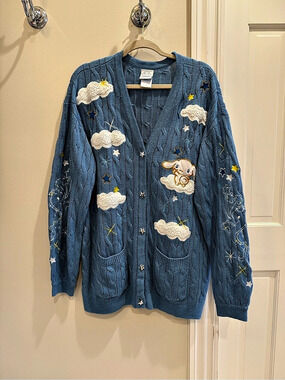 Sanrio Cinnamoroll Cloud Cable Knit Women’s Cardigan Cloud Cable Knit Cardigan